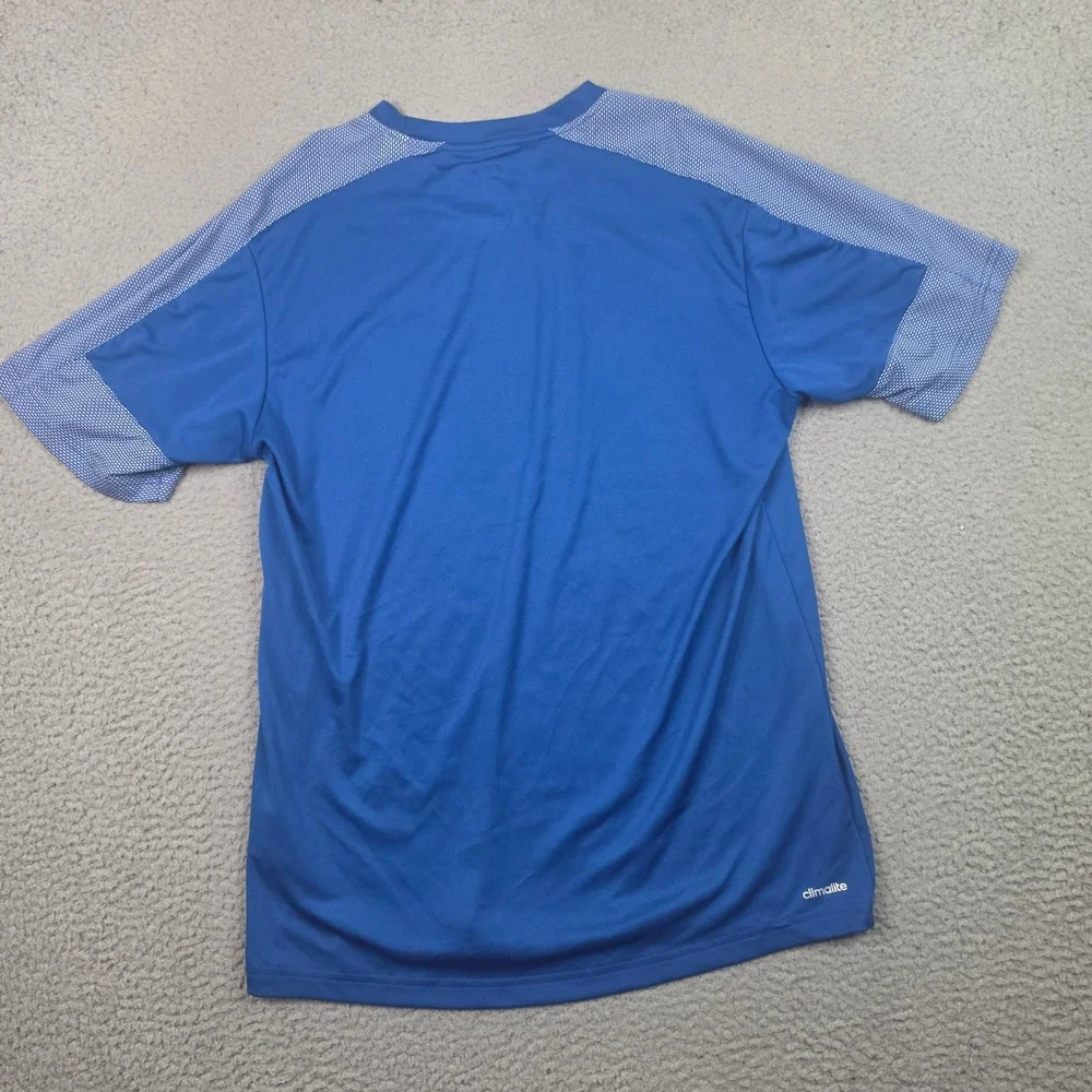 Adidas‎ Performance T-Shirt Mens Medium Climalite Blue Patterned Sleeve Sports